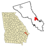 Bryan County Georgia Incorporated and Unincorporated areas Richmond Hill Highlighted